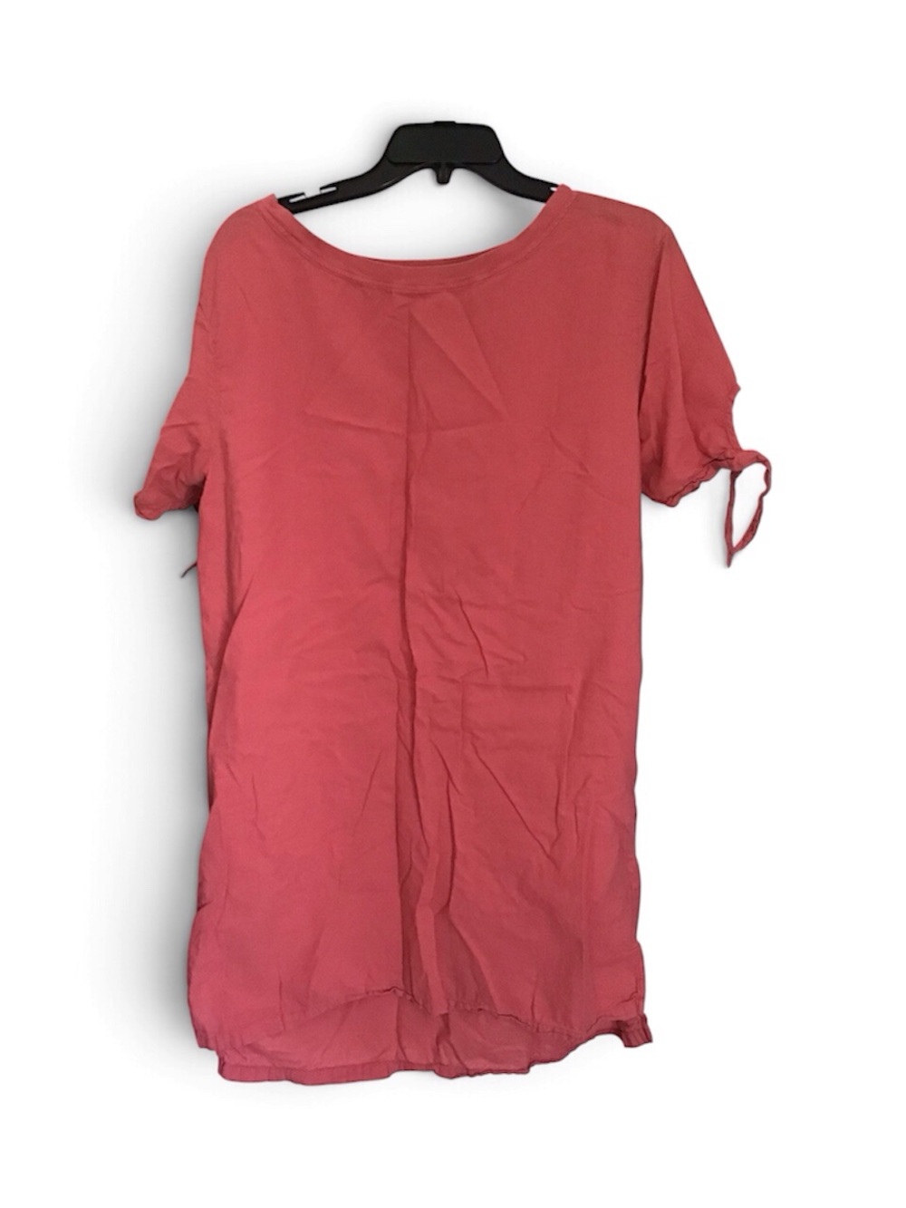 Coral Tie-Sleeve Short-Sleeve Tunic Top 100% COTTON
